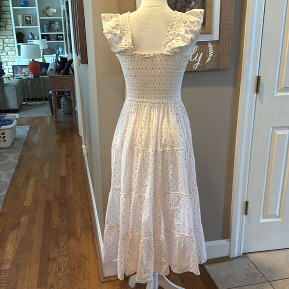 Oliphant Smocked White Swiss Dot Size Small - Picture 6 of 7